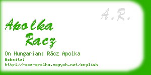 apolka racz business card
